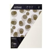 Perle Pkg 5 Karten B6 weiss - Artoz - 11836226-211