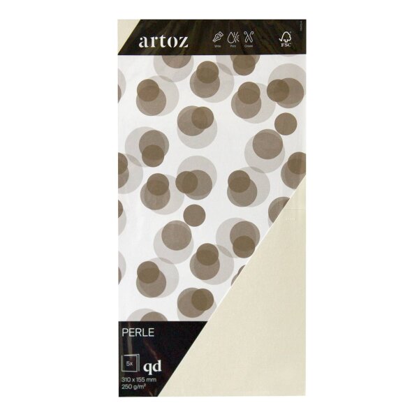 Perle Pkg 5 Karten querdoppelt weiss - Artoz - 11845226-211
