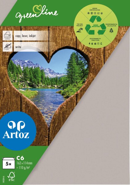 Greenline Pkg 5 Kuverts C6 beech - Artoz - 19232418-217