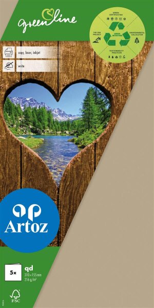 Greenline Pkg 5 Karten querdoppelt desert - Artoz - 19245226-584