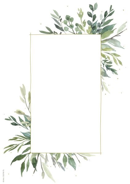 A4 Designpapier: Zweige mit Rahmen - Artoz - 1353014-79