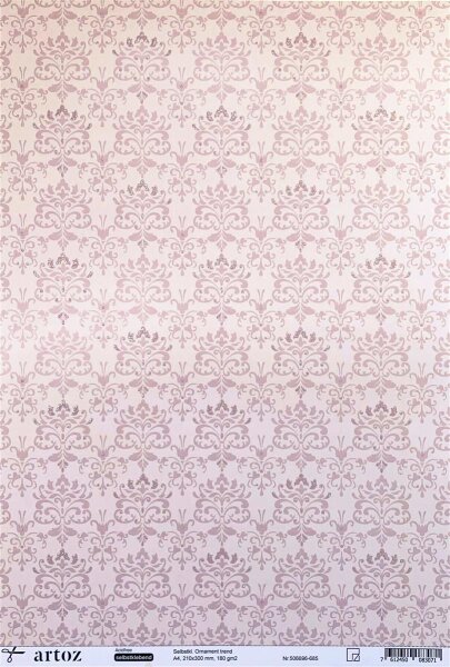 A4 Kreativpapier: Ornament, Selbstklebend - Artoz - 506696-685