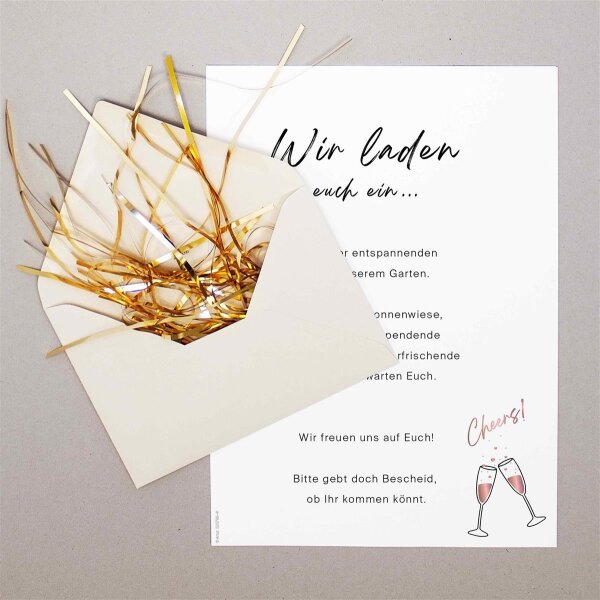 A4 Designpapier: Sektgläser - Artoz - 520796-41