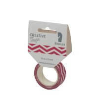 Creative Tape to hang pink Zickzack - 10m x 15 mm -...