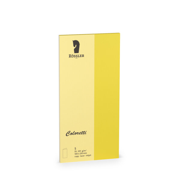 Coloretti-5er Pack Karten DL/hd, goldgelb - Rössler - 220703543