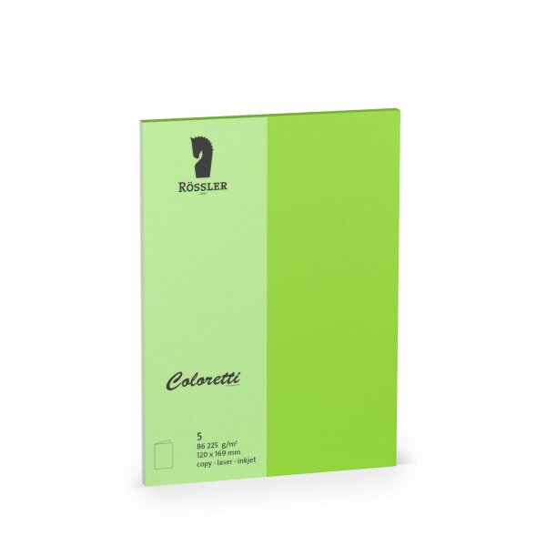Coloretti-5er Pack Karten B6hd, hellgrün - Rössler - 220719522