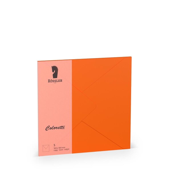 Coloretti-5er Pack Briefumschläge 164x164, apfelsine - Rössler - 220740521