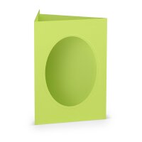 Paperado-5er Pack PP-Karten oval Ft.B6, Maigrün -...