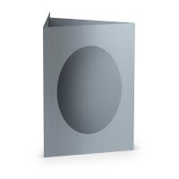 Paperado-5er Pack PP-Karten oval Ft.B6, Silber -...