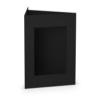 Paperado-5er Pack PP-Karten eckig Ft.B6, Schwarz -...