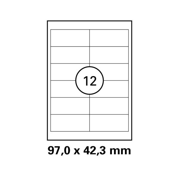 HEISAP Etiketten, A4, weiss, 97x42,3 mm