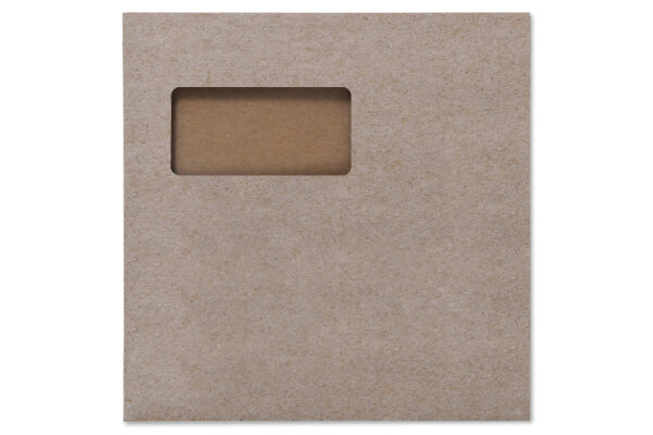 Design-RC® 220 x 220 mm Quadratisch mit Bio-Folienfenster, grau, HK
