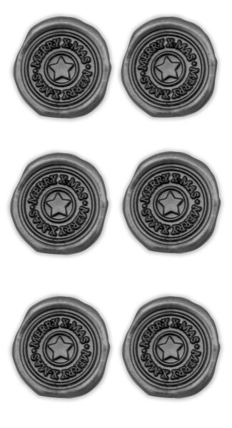 3D Artwork - Sticker Wachs Merry X-mas silber - Artoz - 185500-282
