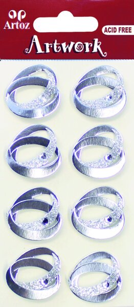 3D Artwork - Sticker  Paar Ringe silber - Artoz - 185560-64