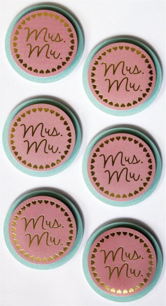 3D Artwork - Sticker Mrs. & Mr. Pastelrosa/mint - Artoz - 185560-75