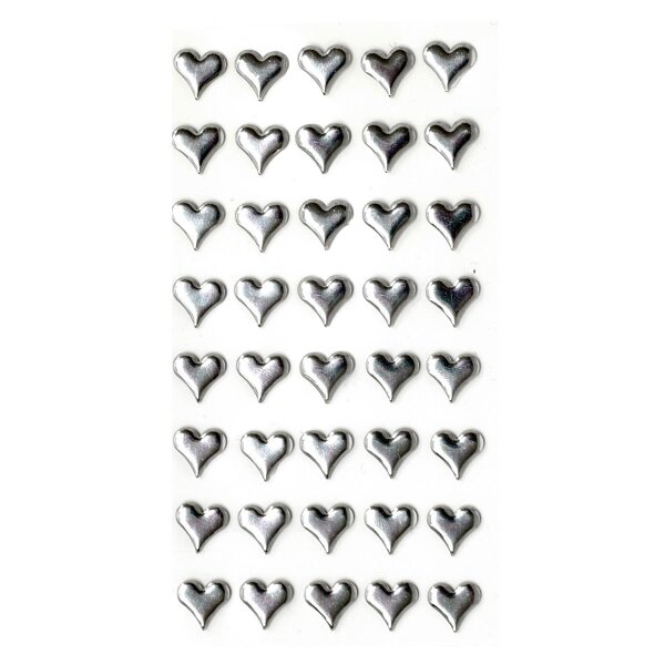 Sticker Strass Herz silber - Artoz - 185620-172